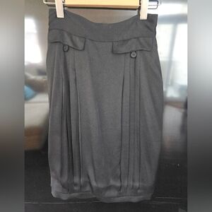 Fendi Elegant Black Pleated Silk Skirt